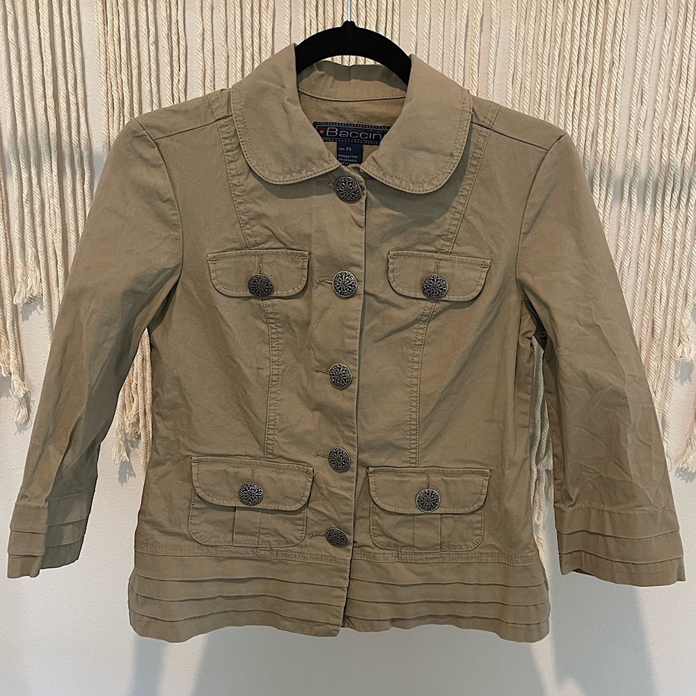 Baccini Button-Down Tan Blazer Size SP